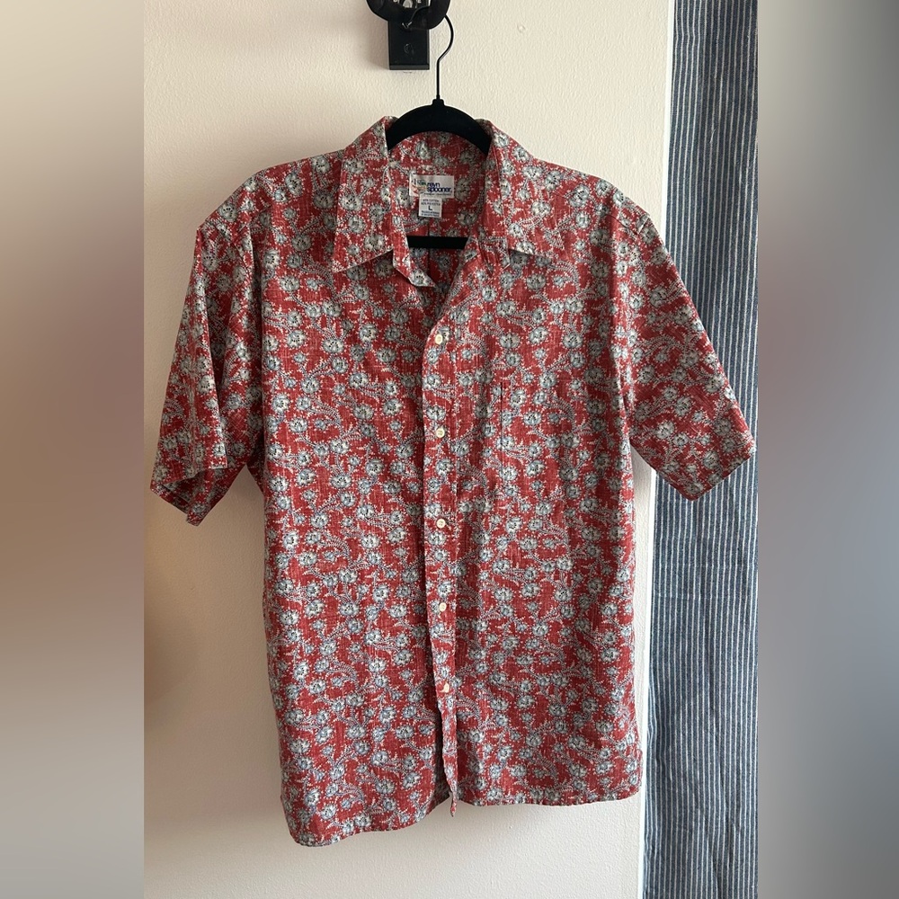 Reyn Spooner Red and White Floral Button Down Shirt